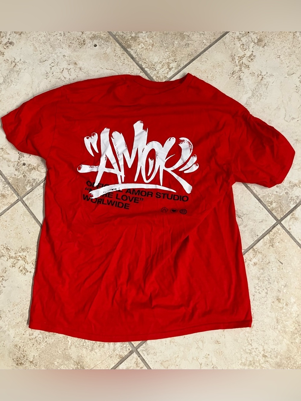 Fashion Nova Red Graphic Tee with White Logo